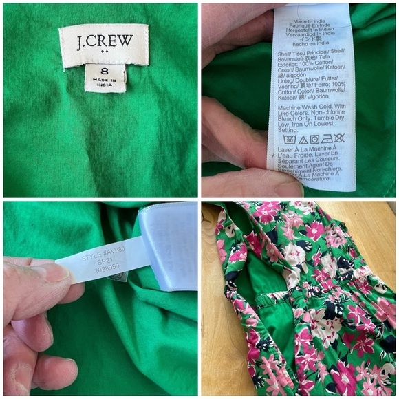 J CREW FACTORY DRESS 8 FLORAL V NECK RUFFLE MIDI EASTER SUMMER PARTY FEMININE - Picture 11 of 11